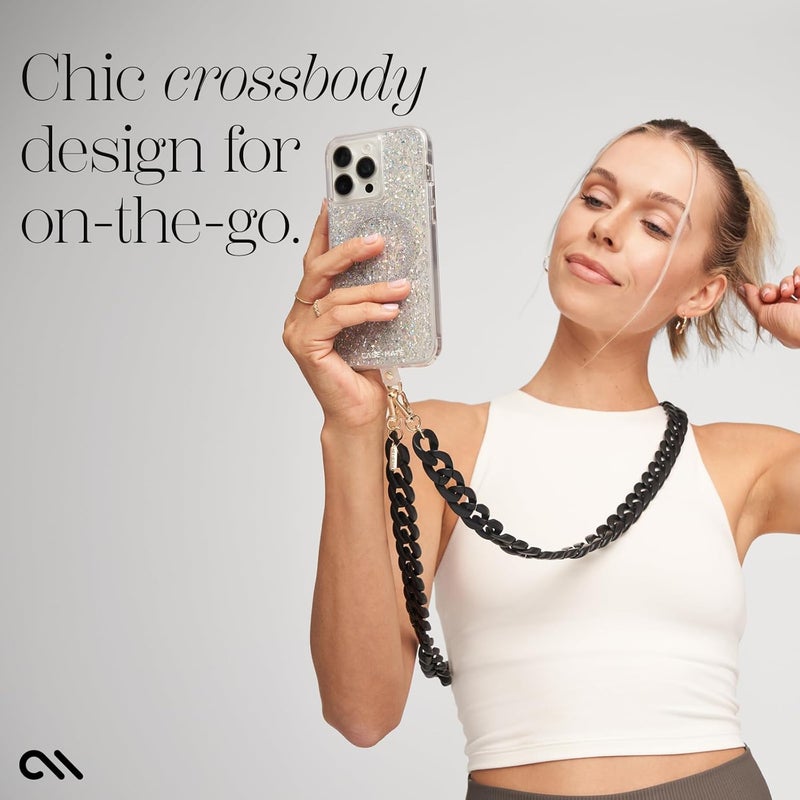 Casemate Crossbody Phone Lanyard / Chain [Works with All Phones] Hands-Free Strap - Cell Phone Charm - Neck Chain Holder for iPhone 17 Pro Max / 16 Pro Max / 15 Pro Max / 14 / 13 / S25 Ultra - Black - Image 3